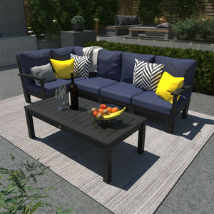 Bespoke Deep Seating 6 pc Sectional Set with Conversation Table Sectional Set