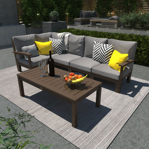 Bespoke Deep Seating 6 pc Sectional Set with Conversation Table Sectional Set