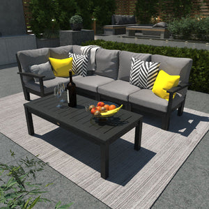 Bespoke Deep Seating 6 pc Sectional Set with Conversation Table Sectional Set