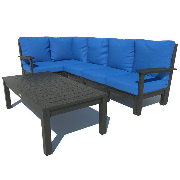 Bespoke Deep Seating 6 pc Sectional Set with Conversation Table Sectional Set Cobalt Blue / Black