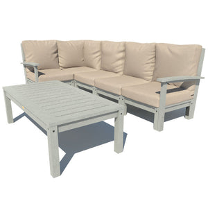 Bespoke Deep Seating 6 pc Sectional Set with Conversation Table Sectional Set Dune / Coastal Teak