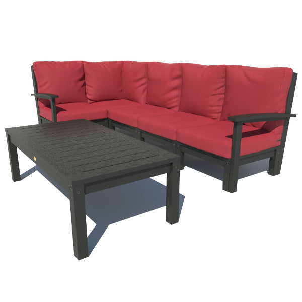 Bespoke Deep Seating 6 pc Sectional Set with Conversation Table Sectional Set Firecracker Red / Black