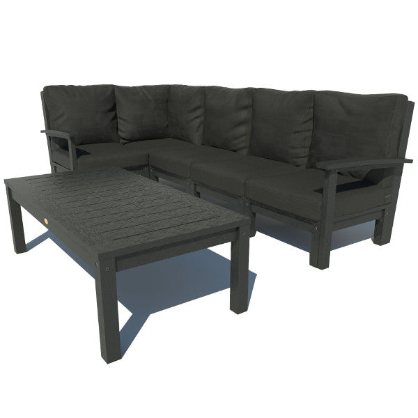 Bespoke Deep Seating 6 pc Sectional Set with Conversation Table Sectional Set Jet Black / Black