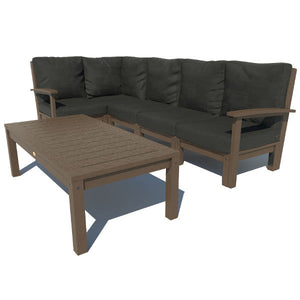 Bespoke Deep Seating 6 pc Sectional Set with Conversation Table Sectional Set Jet Black / Weathered Acorn