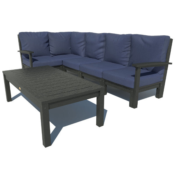 Bespoke Deep Seating 6 pc Sectional Set with Conversation Table Sectional Set Navy Blue / Black