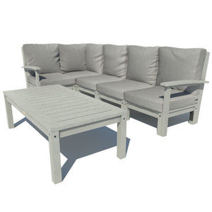 Bespoke Deep Seating 6 pc Sectional Set with Conversation Table Sectional Set Stone Gray / Coastal Teak