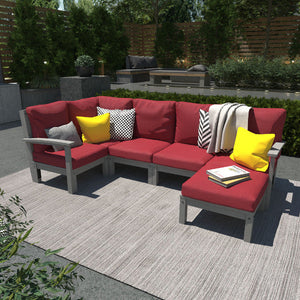 Bespoke Deep Seating 6 pc Sectional Set with Ottoman Sectional Set