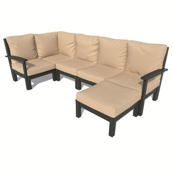 Bespoke Deep Seating 6 pc Sectional Set with Ottoman Sectional Set Driftwood / Black