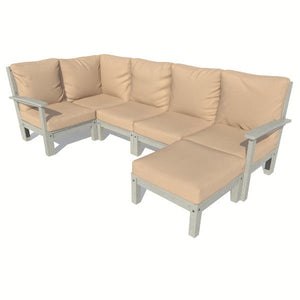 Bespoke Deep Seating 6 pc Sectional Set with Ottoman Sectional Set Driftwood / Coastal Teak