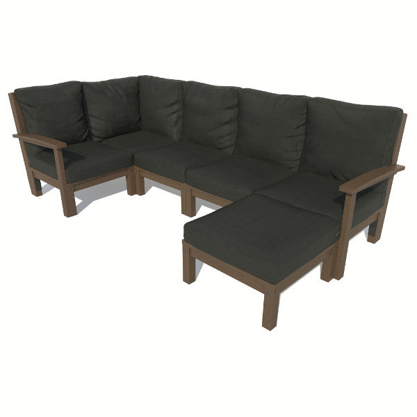 Bespoke Deep Seating 6 pc Sectional Set with Ottoman Sectional Set Jet Black / Black