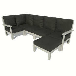 Bespoke Deep Seating 6 pc Sectional Set with Ottoman Sectional Set Jet Black / Coastal Teak