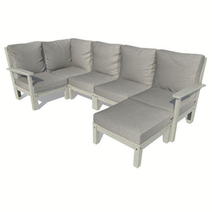 Bespoke Deep Seating 6 pc Sectional Set with Ottoman Sectional Set Stone Gray / Coastal Teak