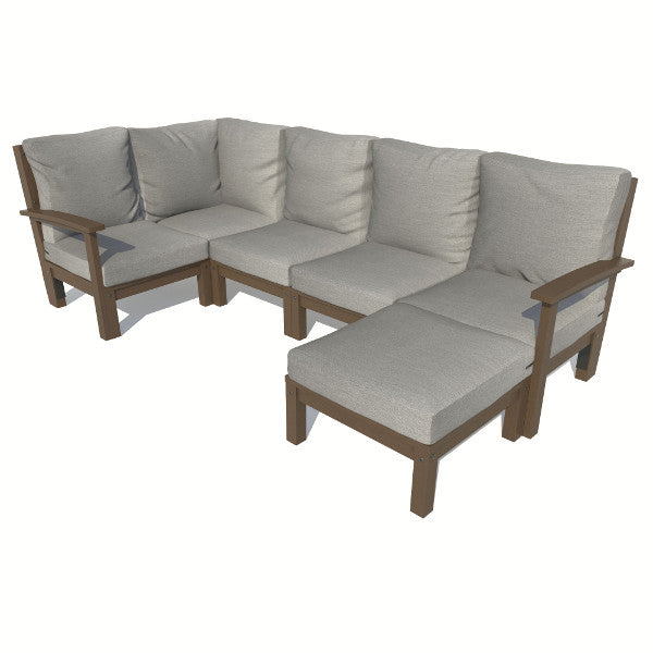 Bespoke Deep Seating 6 pc Sectional Set with Ottoman Sectional Set Stone Gray / Weathered Acorn