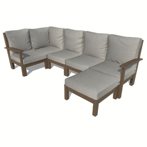 Bespoke Deep Seating 6 pc Sectional Set with Ottoman Sectional Set Stone Gray / Weathered Acorn