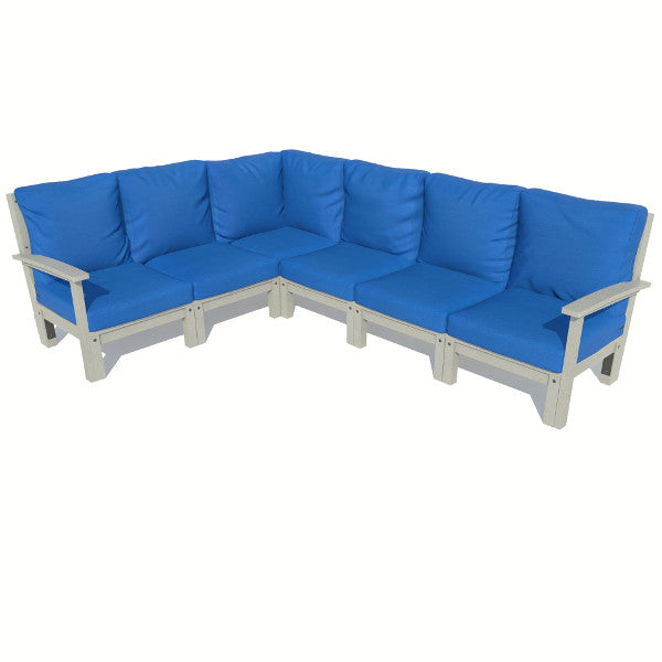 Bespoke Deep Seating 6 pc Sectional Sofa Set Sectional Set Cobalt Blue / Coastal Teak