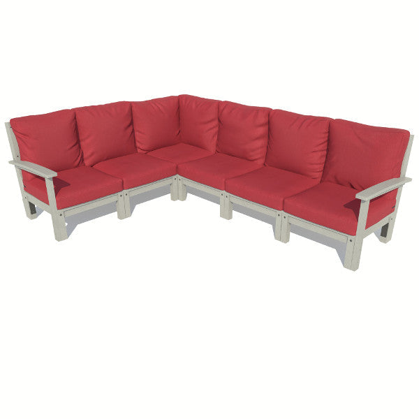 Bespoke Deep Seating 6 pc Sectional Sofa Set Sectional Set Firecracker Red / Coastal Teak