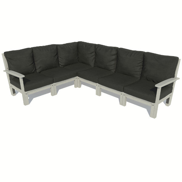 Bespoke Deep Seating 6 pc Sectional Sofa Set Sectional Set Jet Black / Coastal Teak