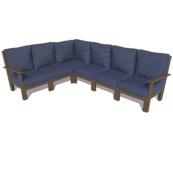 Bespoke Deep Seating 6 pc Sectional Sofa Set Sectional Set Navy Blue / Weathered Acorn