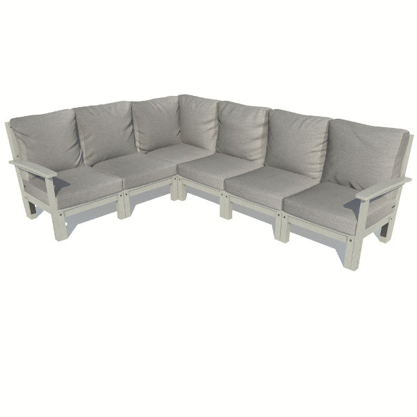 Bespoke Deep Seating 6 pc Sectional Sofa Set Sectional Set Stone Gray / Coastal Teak