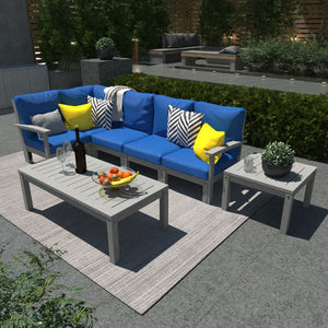 Bespoke Deep Seating 7 pc Sectional Set with Conversation and Side Table Sectional Set