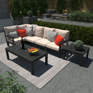 Bespoke Deep Seating 7 pc Sectional Set with Conversation and Side Table Sectional Set