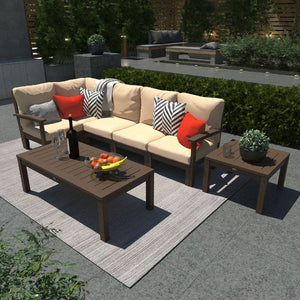 Bespoke Deep Seating 7 pc Sectional Set with Conversation and Side Table Sectional Set