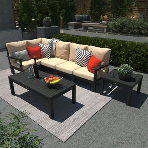 Bespoke Deep Seating 7 pc Sectional Set with Conversation and Side Table Sectional Set