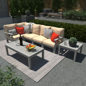 Bespoke Deep Seating 7 pc Sectional Set with Conversation and Side Table Sectional Set