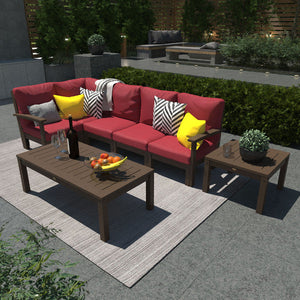 Bespoke Deep Seating 7 pc Sectional Set with Conversation and Side Table Sectional Set