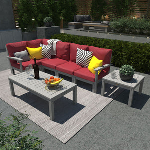 Bespoke Deep Seating 7 pc Sectional Set with Conversation and Side Table Sectional Set
