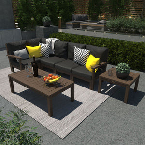 Bespoke Deep Seating 7 pc Sectional Set with Conversation and Side Table Sectional Set