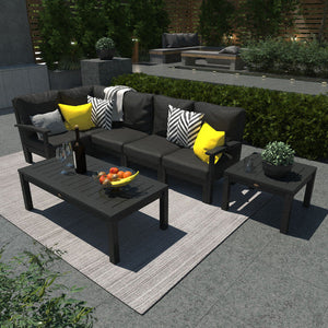 Bespoke Deep Seating 7 pc Sectional Set with Conversation and Side Table Sectional Set