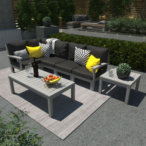 Bespoke Deep Seating 7 pc Sectional Set with Conversation and Side Table Sectional Set