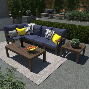Bespoke Deep Seating 7 pc Sectional Set with Conversation and Side Table Sectional Set