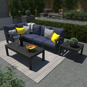 Bespoke Deep Seating 7 pc Sectional Set with Conversation and Side Table Sectional Set