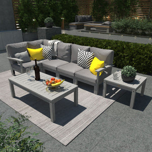 Bespoke Deep Seating 7 pc Sectional Set with Conversation and Side Table Sectional Set