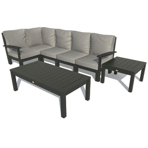 Bespoke Deep Seating 7 pc Sectional Set with Conversation and Side Table Sectional Set Stone Gray / Black