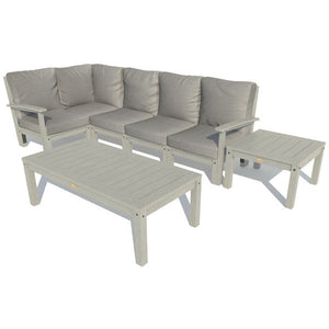 Bespoke Deep Seating 7 pc Sectional Set with Conversation and Side Table Sectional Set Stone Gray / Coastal Teak