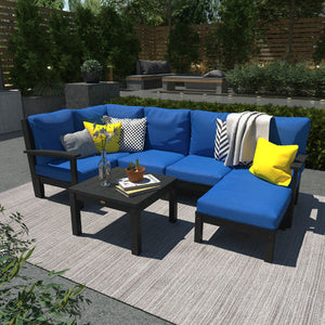 Bespoke Deep Seating 7 pc Sectional Set with Ottoman and Side Table Sectional Set