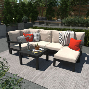 Bespoke Deep Seating 7 pc Sectional Set with Ottoman and Side Table Sectional Set