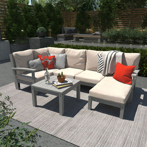 Bespoke Deep Seating 7 pc Sectional Set with Ottoman and Side Table Sectional Set