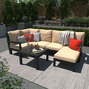 Bespoke Deep Seating 7 pc Sectional Set with Ottoman and Side Table Sectional Set