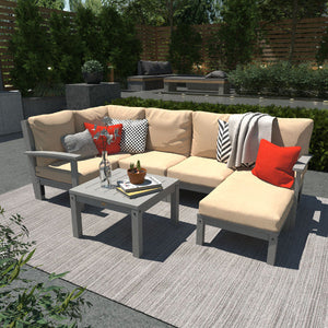 Bespoke Deep Seating 7 pc Sectional Set with Ottoman and Side Table Sectional Set