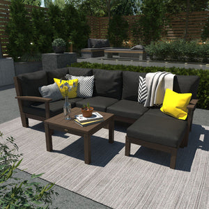 Bespoke Deep Seating 7 pc Sectional Set with Ottoman and Side Table Sectional Set