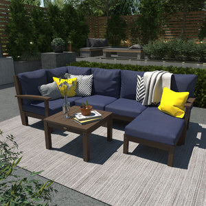 Bespoke Deep Seating 7 pc Sectional Set with Ottoman and Side Table Sectional Set