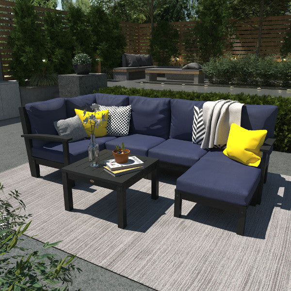 Bespoke Deep Seating 7 pc Sectional Set with Ottoman and Side Table Sectional Set