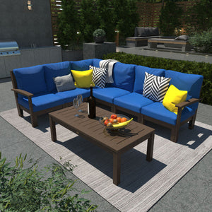 Bespoke Deep Seating 7 pc Sectional Sofa Set with Conversation Table