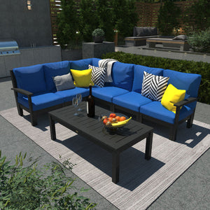 Bespoke Deep Seating 7 pc Sectional Sofa Set with Conversation Table