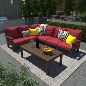 Bespoke Deep Seating 7 pc Sectional Sofa Set with Conversation Table