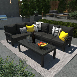 Bespoke Deep Seating 7 pc Sectional Sofa Set with Conversation Table